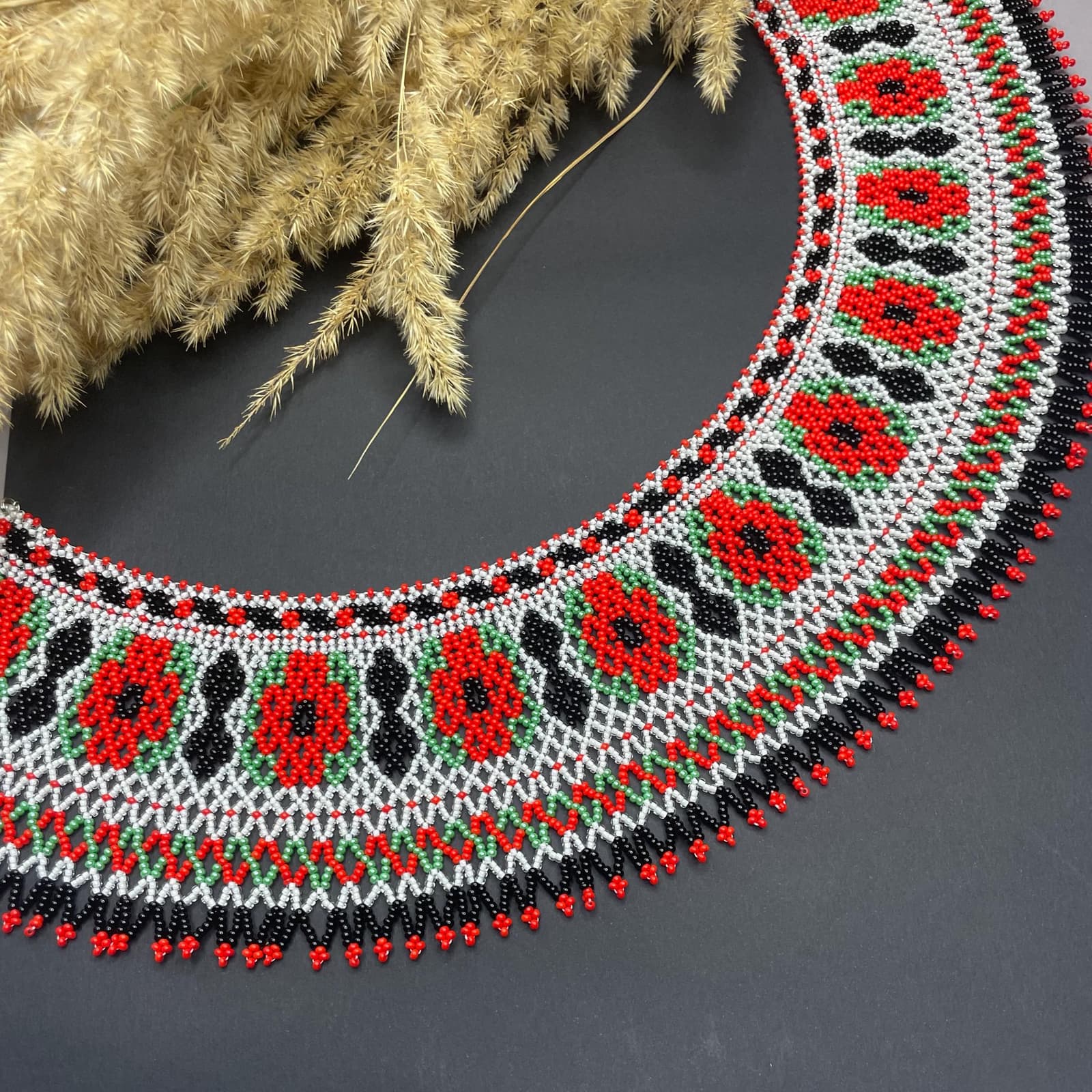 Close detail of the poppy pattern